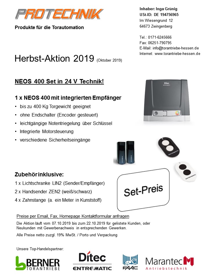 NEOS 400 Angebot